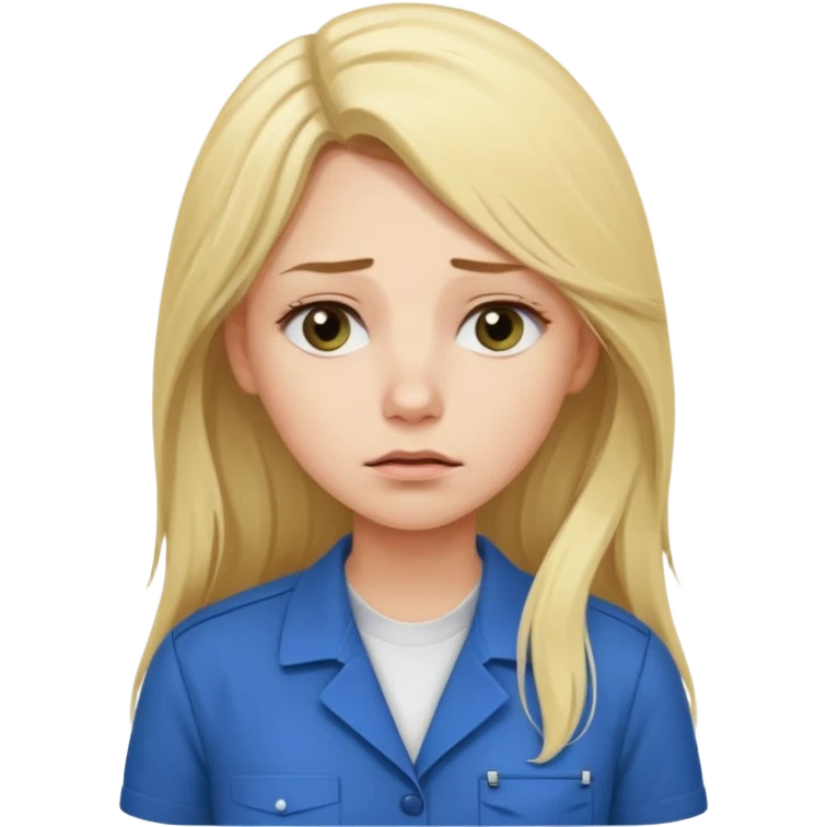 tired blond woman with long hair. she should look like she works in the ffcie  emoji