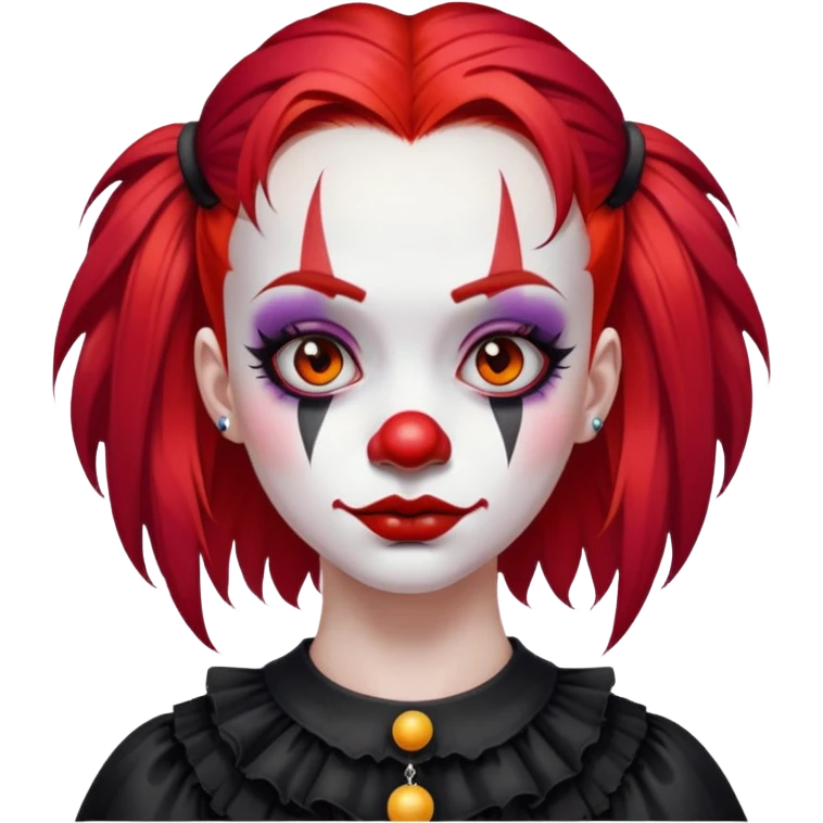 Gothgirl with eyebrow piercings clown red hair emoji