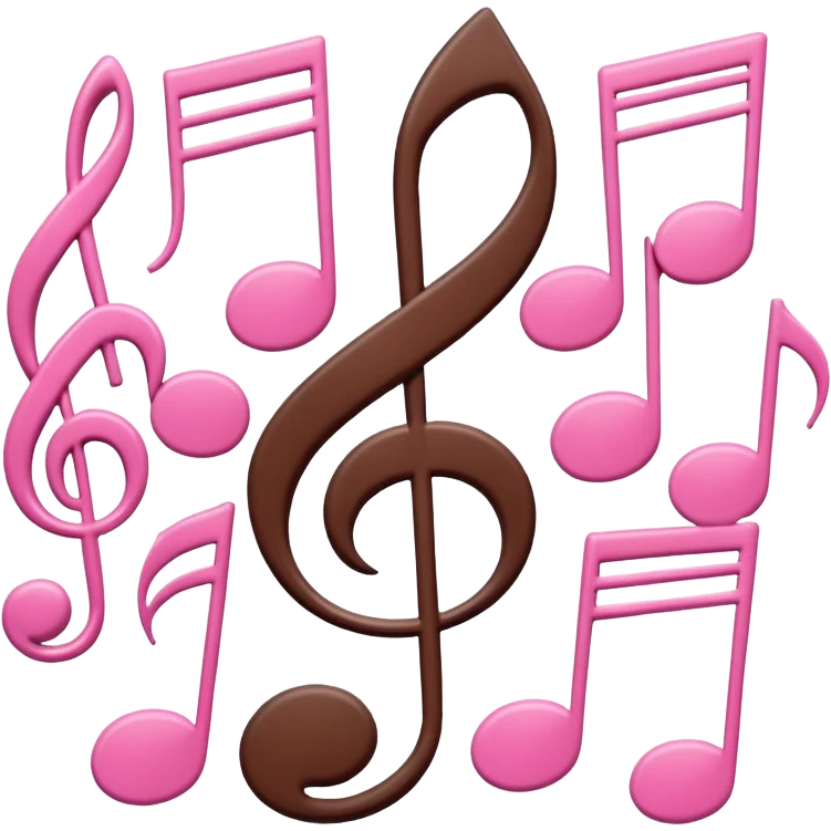 pink and brown polka dot music notes emoji