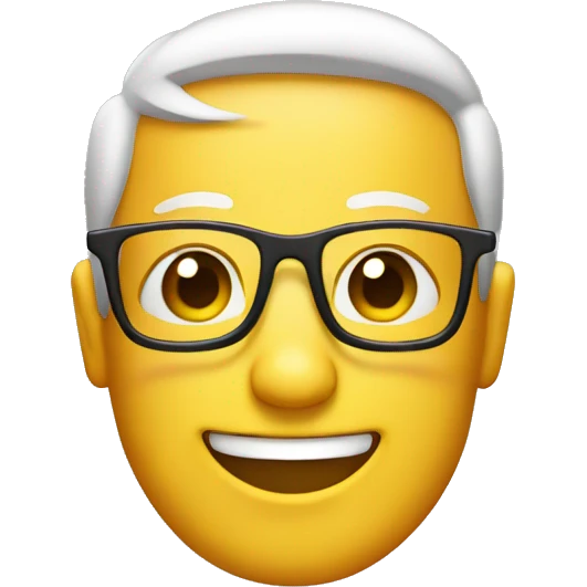 smile emoji with rectangular glasses emoji