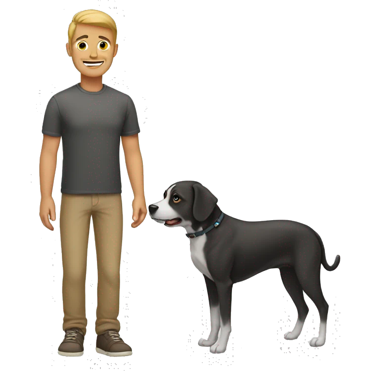 Gay man with dog emoji