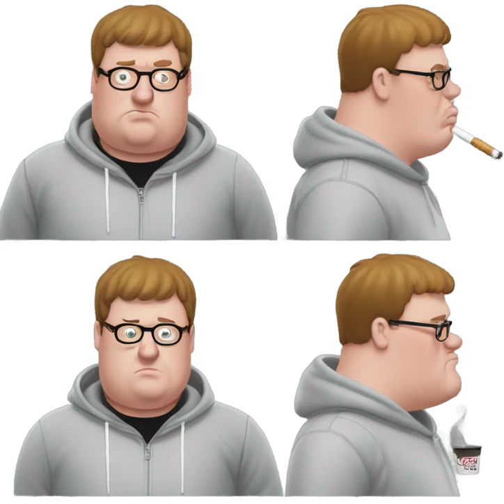peter griffin smoking a cigarette and wearing a balenciaga hoodie emoji