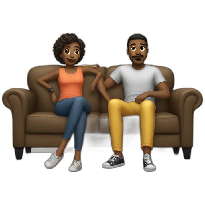 Couple watch movie couch emoji