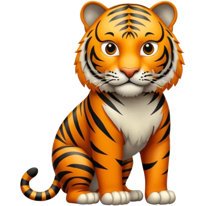 Tigre adulto feroz con la cara mas real no de caricatiraen la cima  emoji