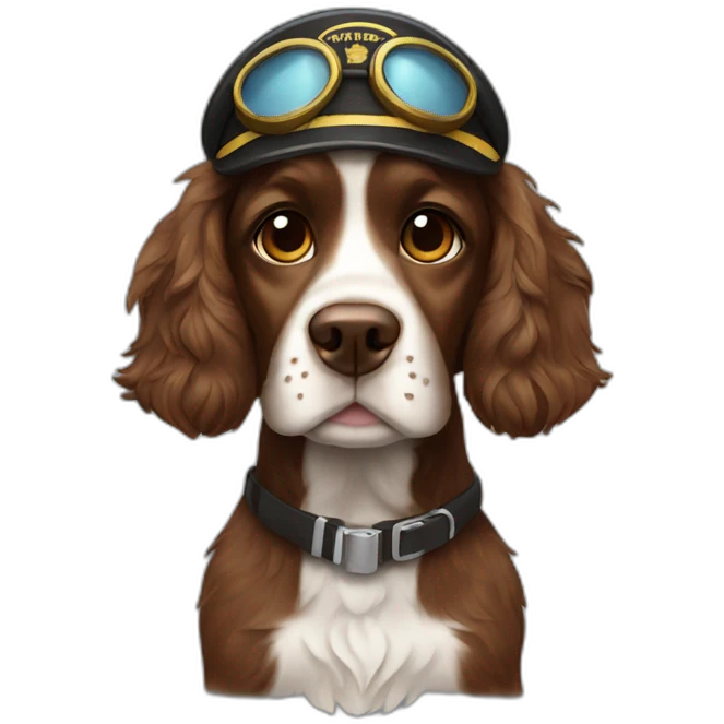 brown spaniel dressed as pilot emoji