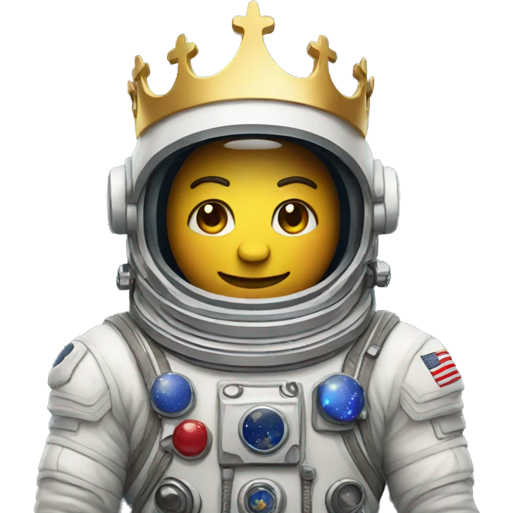 an astronaut with a crown  emoji