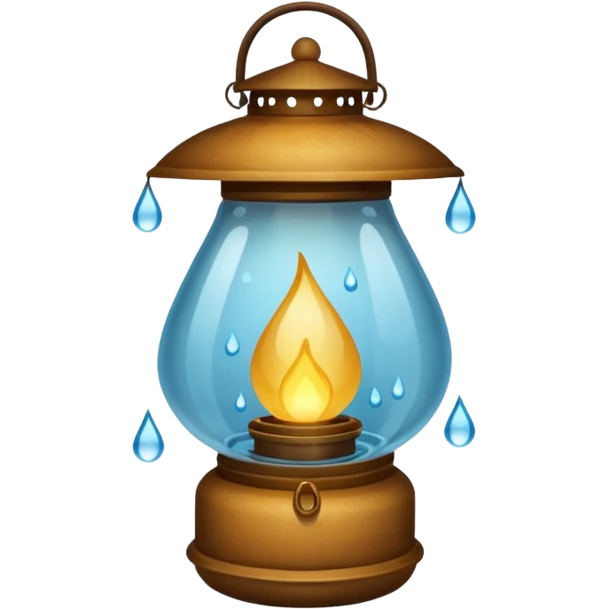Water Lantern, more water drops inside lantern. emoji