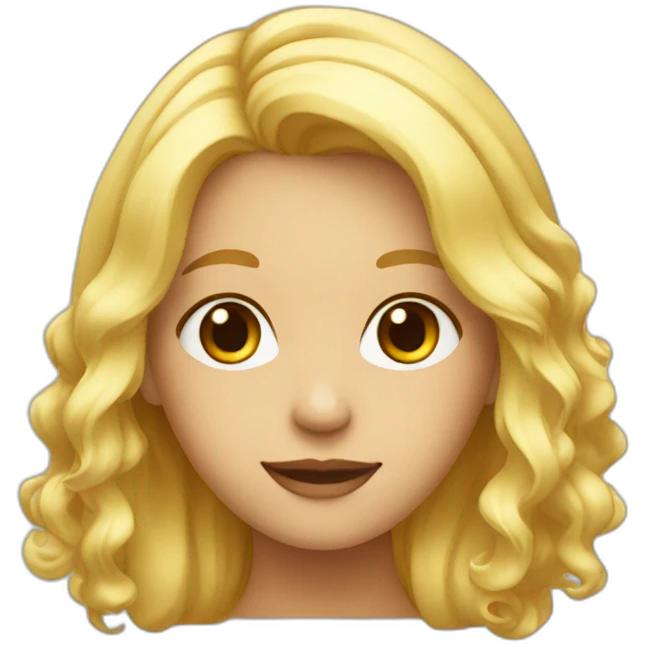 Sweet Smart rounded face blonde with half hair emoji