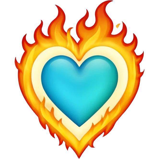 Make flaming hearts in all colours emoji