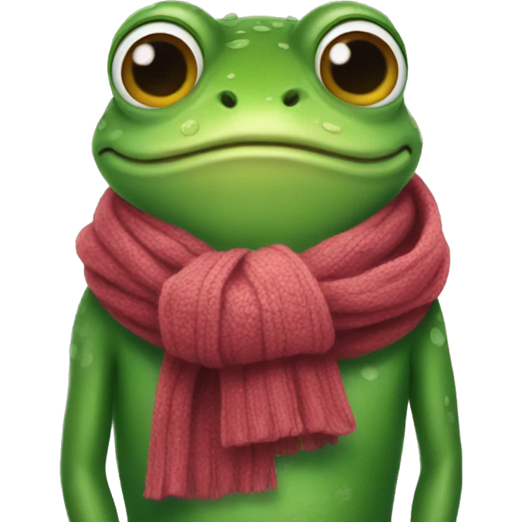 frog wearing a scarf emoji