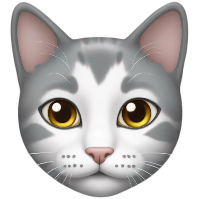 A grey and white cat  emoji