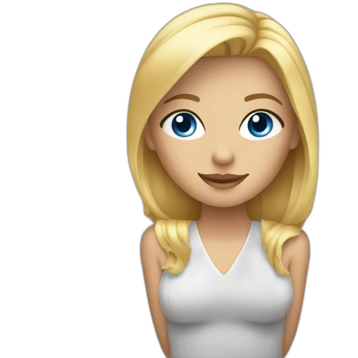 Blonde girl Blue eyes in chair emoji