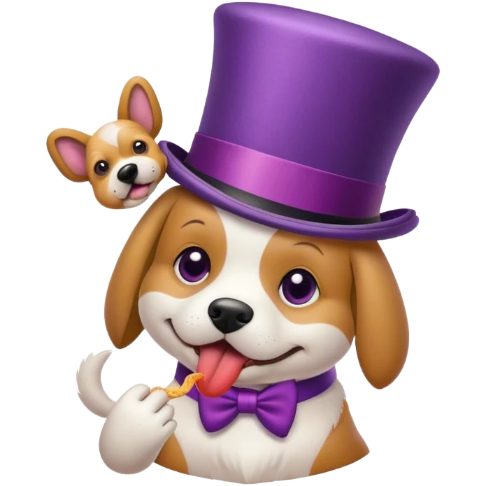 PURPLE TOPHAT WITH DOG EATING ITSELF emoji