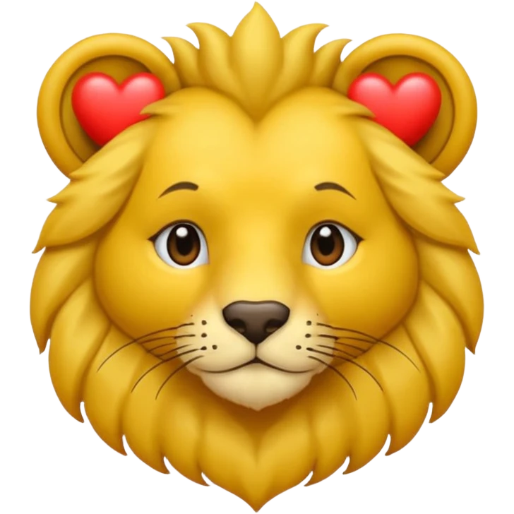 León con corazones en el ojo emoji