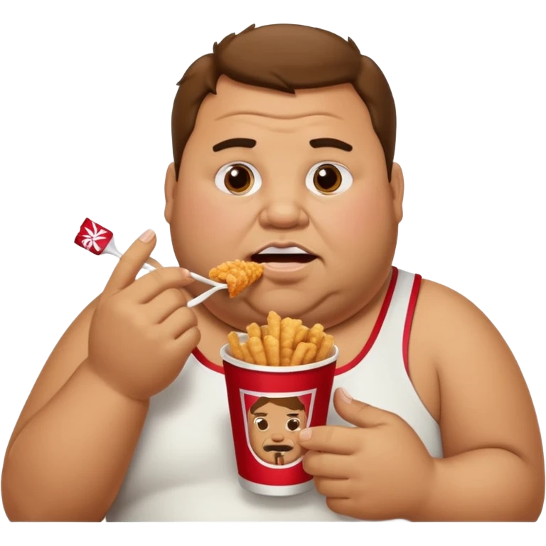 A fat guy eating kfc  emoji