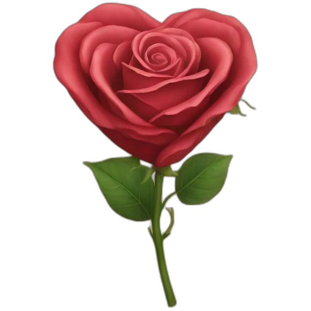 un coeur avec une rose emoji