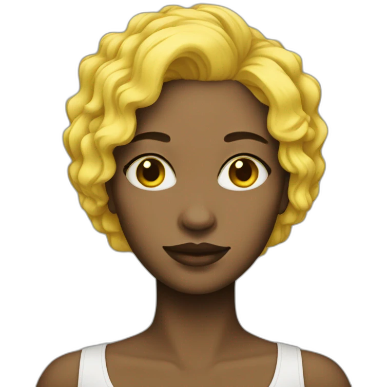 Yellow haire women with black skin emoji