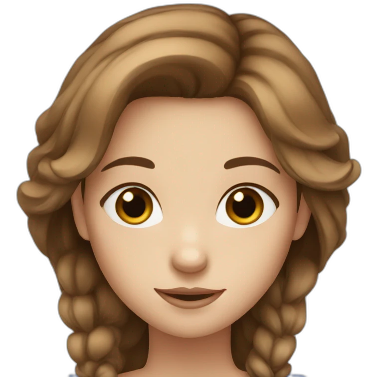 A girl with blue eyes and brown hair emoji