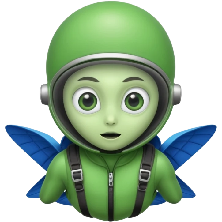 Skydiving parachute alien emoji