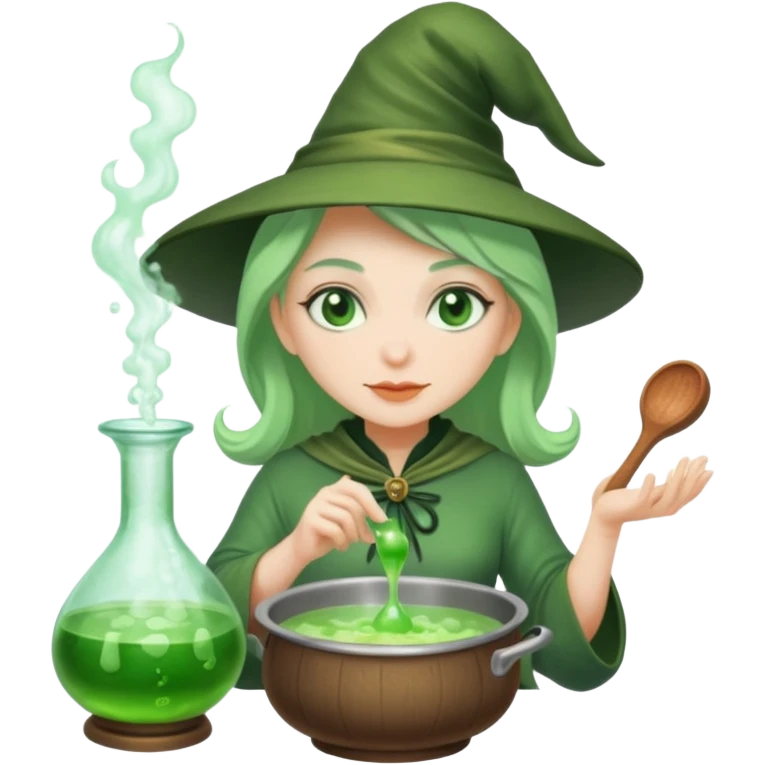 green witch cooking potion emoji