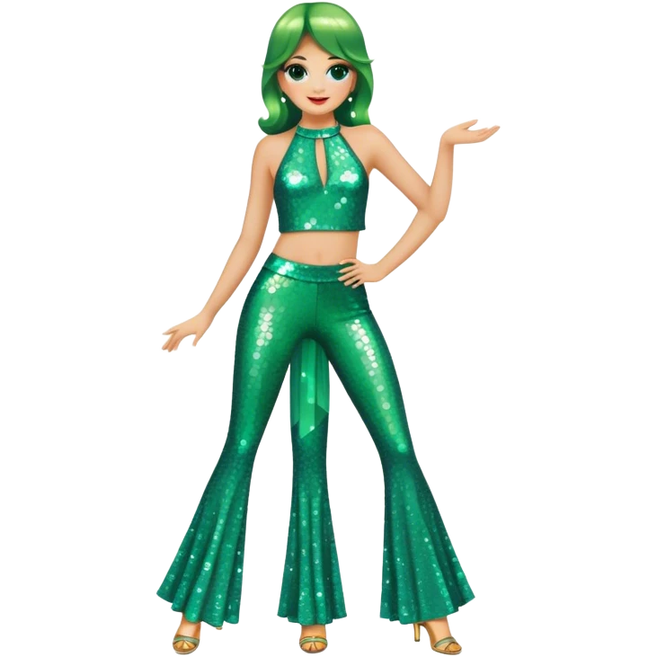 Green disco dance costume emoji