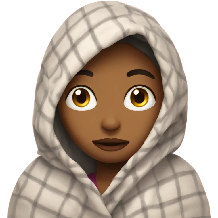 Girl covered with blanket emoji