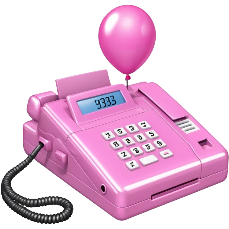 pink jeff koons style fax machine balloon emoji