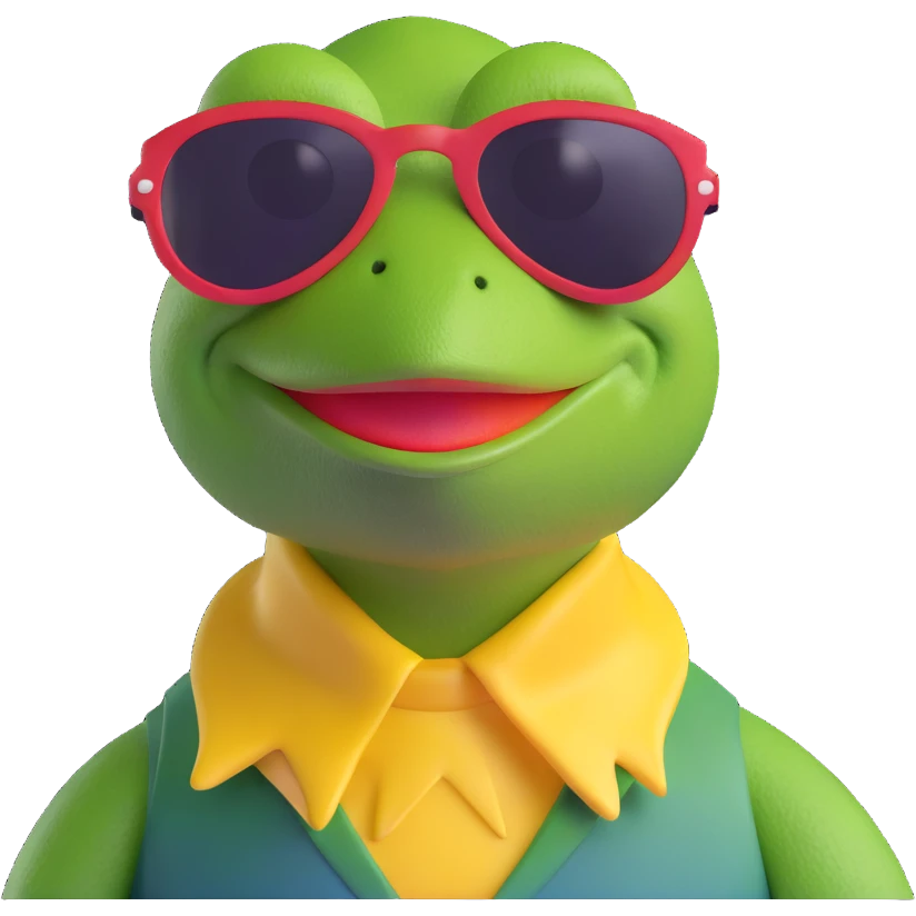 Kermit the Frog wearing super cool sunglasses emoji