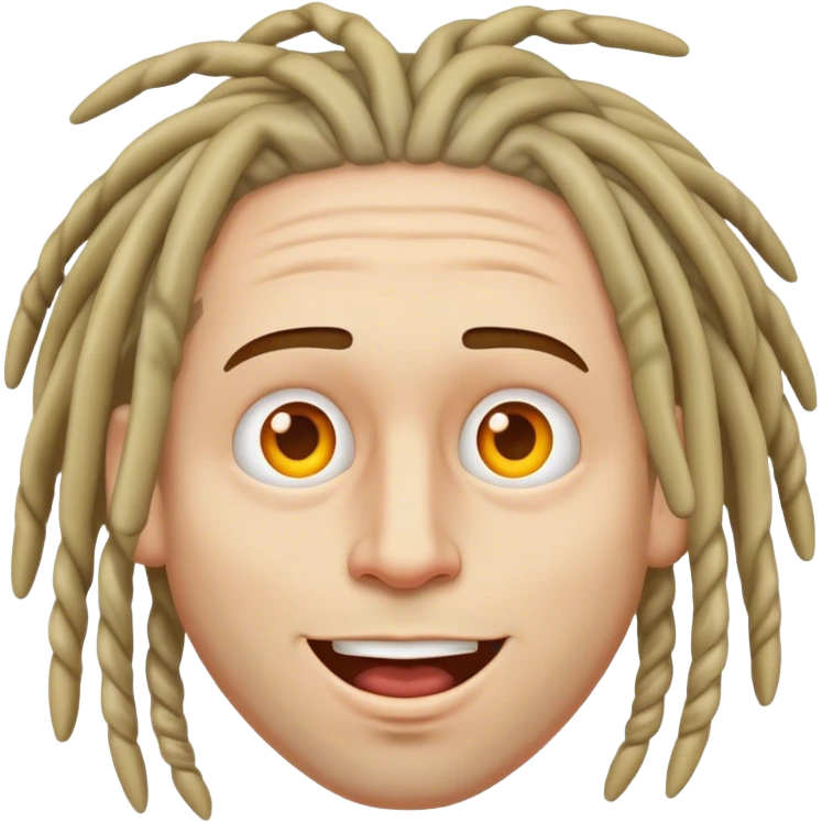 Funny white man with dreads emoji