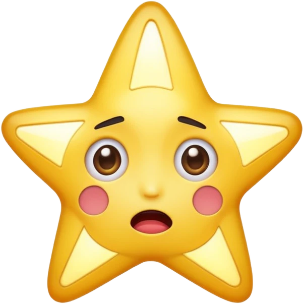 star character with shocked face glowing too bright emoji