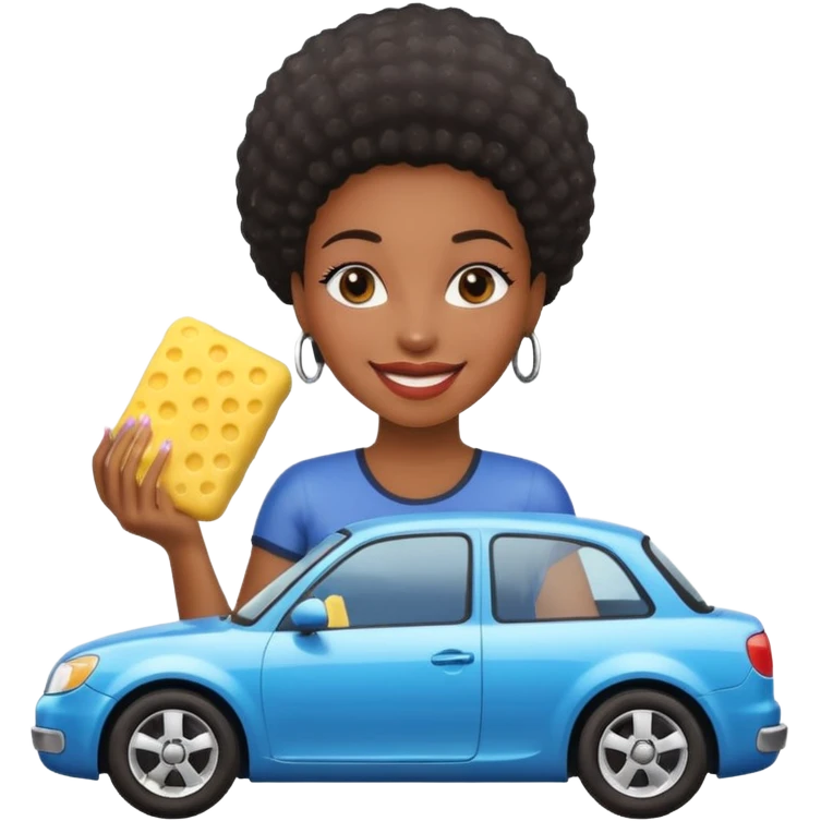 car washer black woman with car  emoji