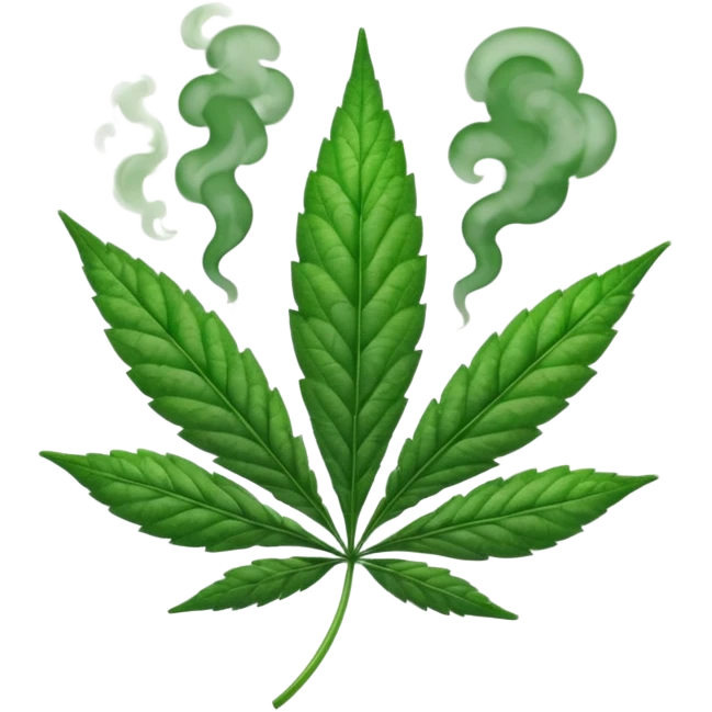 Weed leaf with smoke  emoji