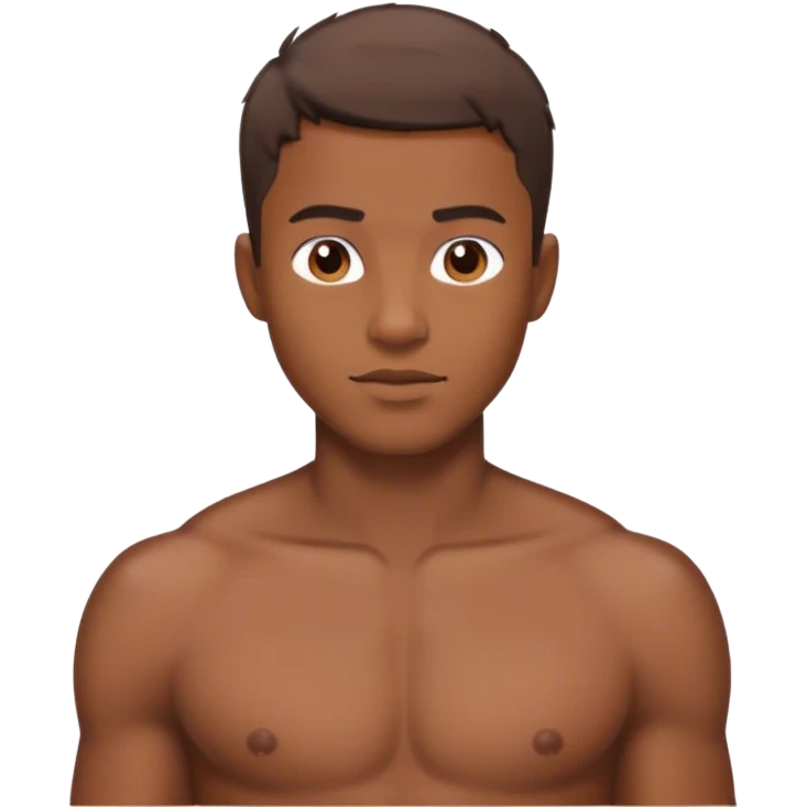 Brown Shirtless guy with short hair  emoji
