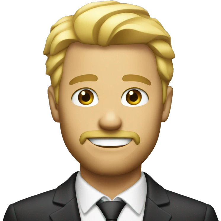 a blond man with a small beard in a suit emoji