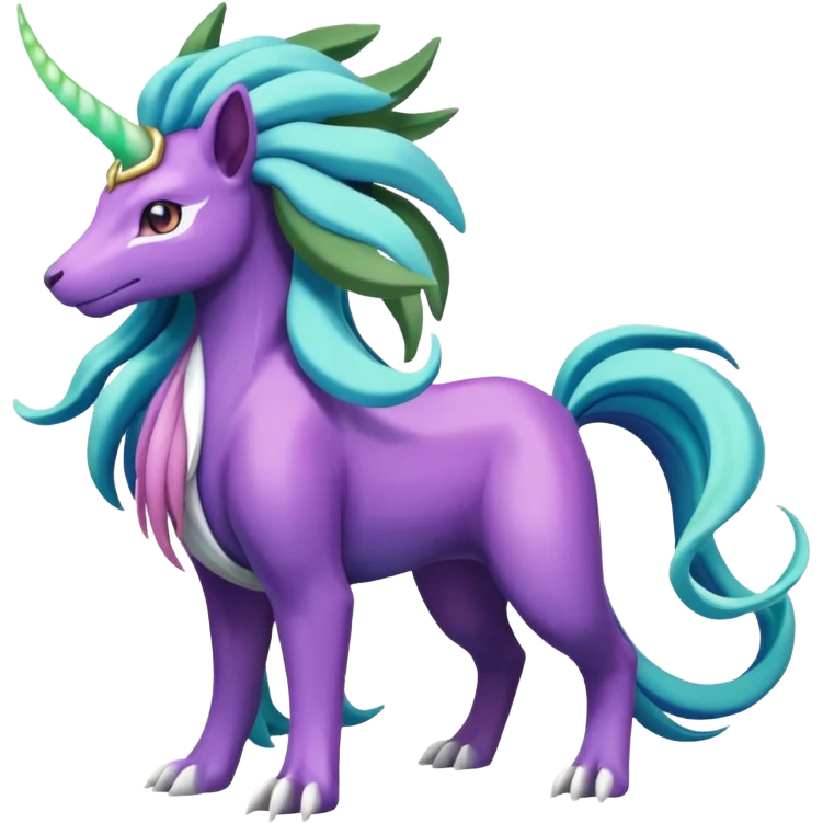 Suicune-Aurorus-Meganium-fusion (full body) emoji