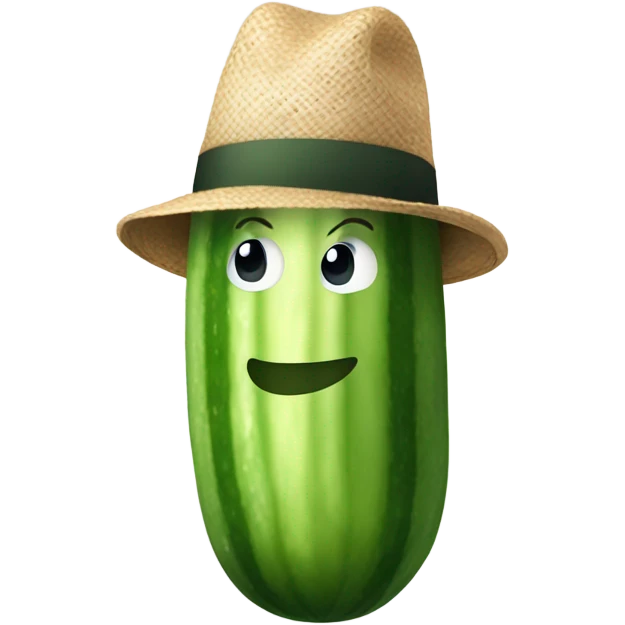 Cucumber wearing a hat emoji