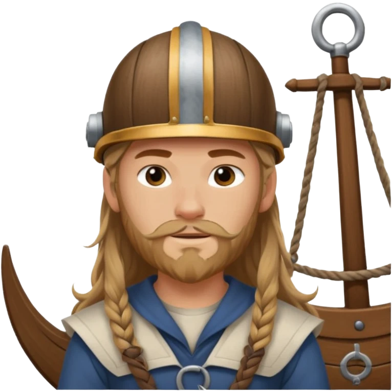 Young viking sailor on ship deck emoji