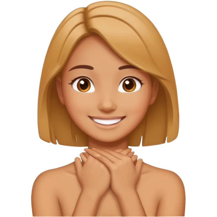 Girl with hands around neck  emoji