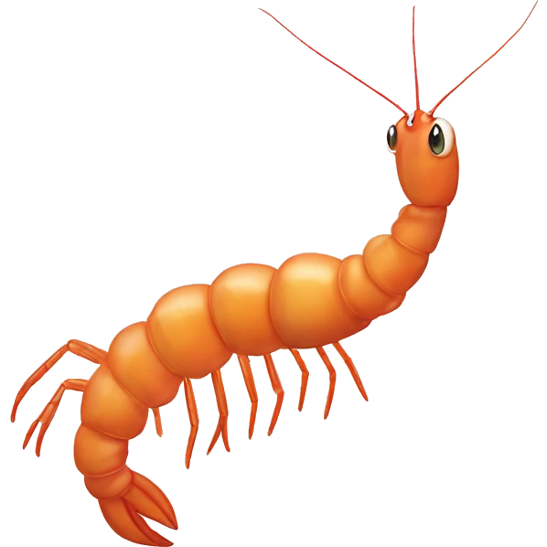 a prawn drawing a crazy wiggle line  emoji