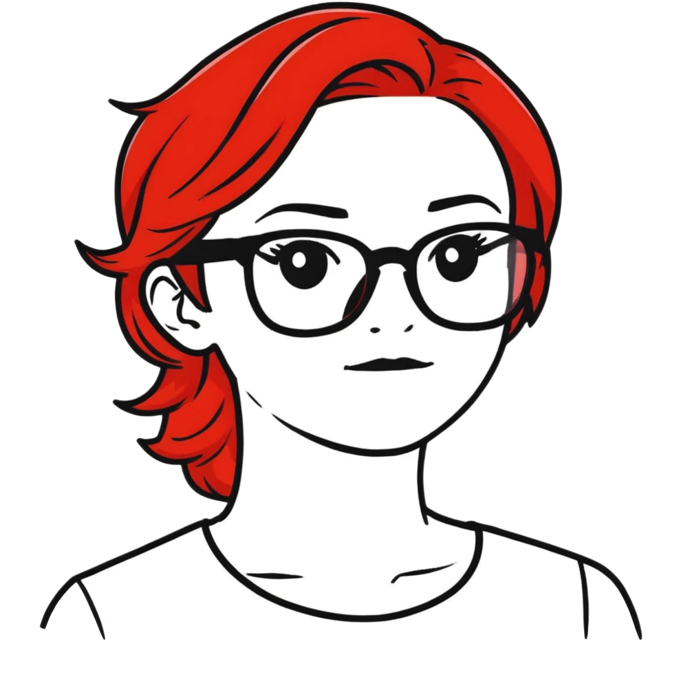 woman with glasses and fiery red hair emoji