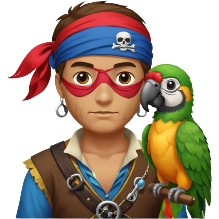 pirate and parrot emoji