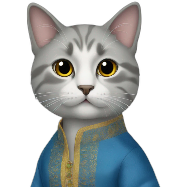 cat in blue kurta emoji