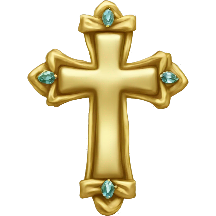 Aesthetic gold with jewels cross emoji
