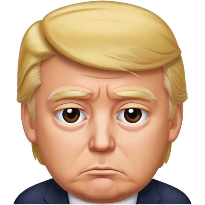Trump with a sad expression emoji