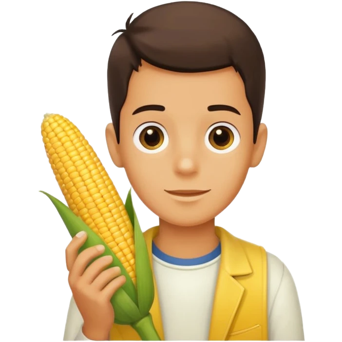boy with corn onnhis hand emoji