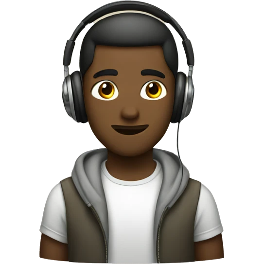 Chad wearing headphones emoji