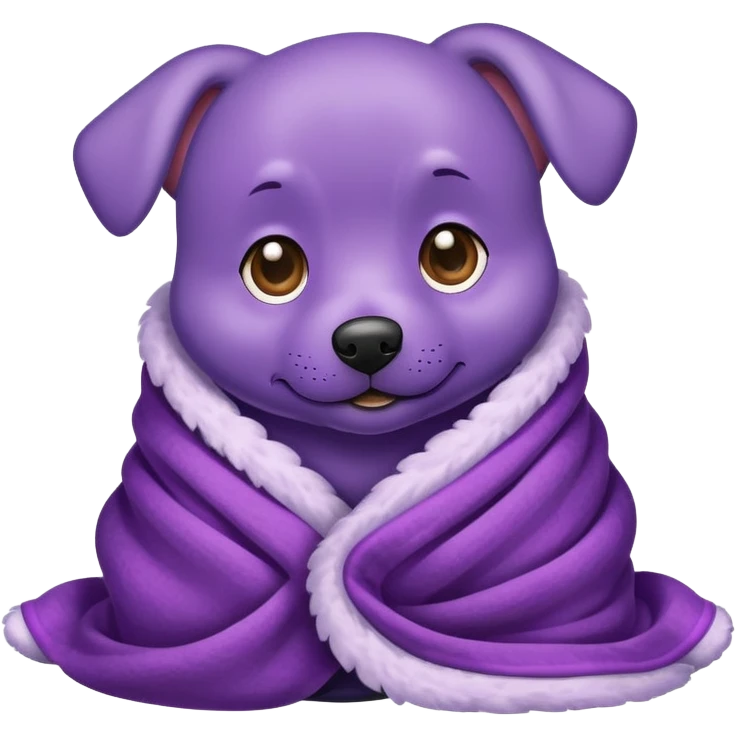Purple dog in a blanket emoji