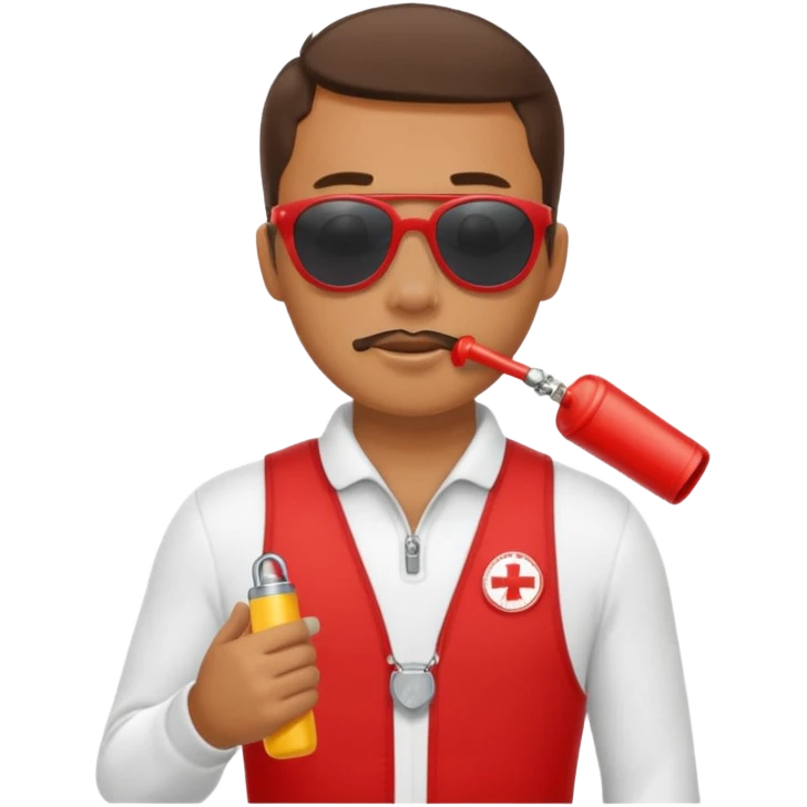 lifeguard with whistle emoji