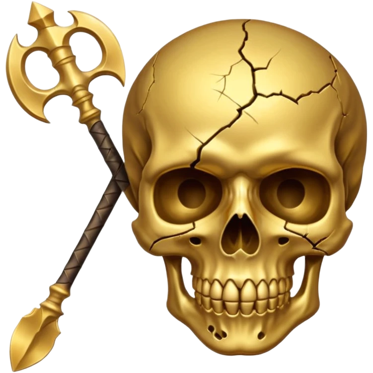golden skull explode in half by a spear emoji