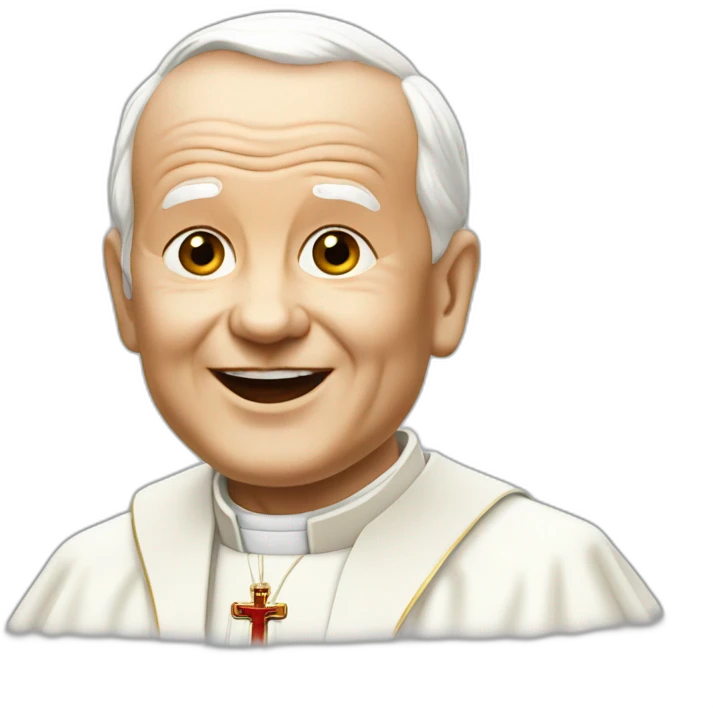 John Paul Ii with his tongue out emoji
